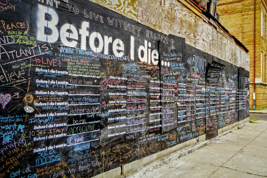 Candy Chang's "Before I Die" art installation