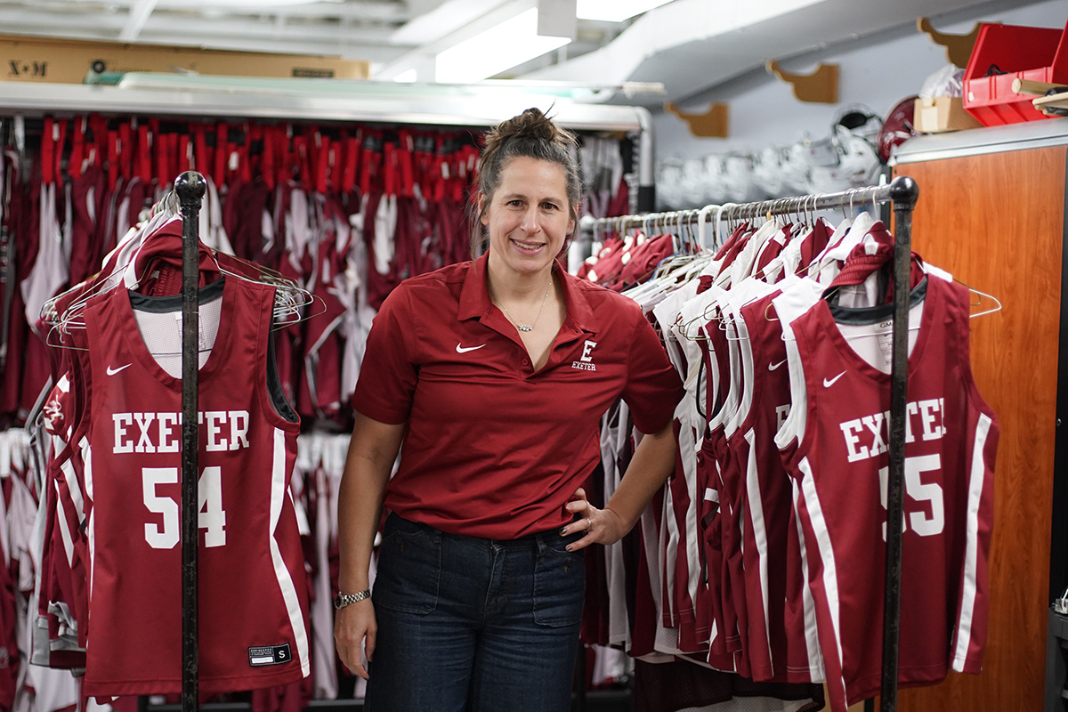 Nicole Benson in the Exeter stock room