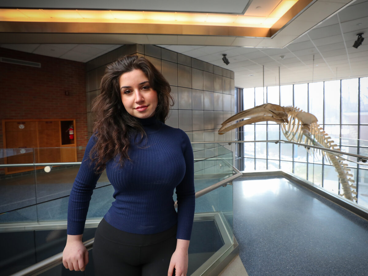 Parmis Mokhtari-Dizaji stands in Phelps Science Center