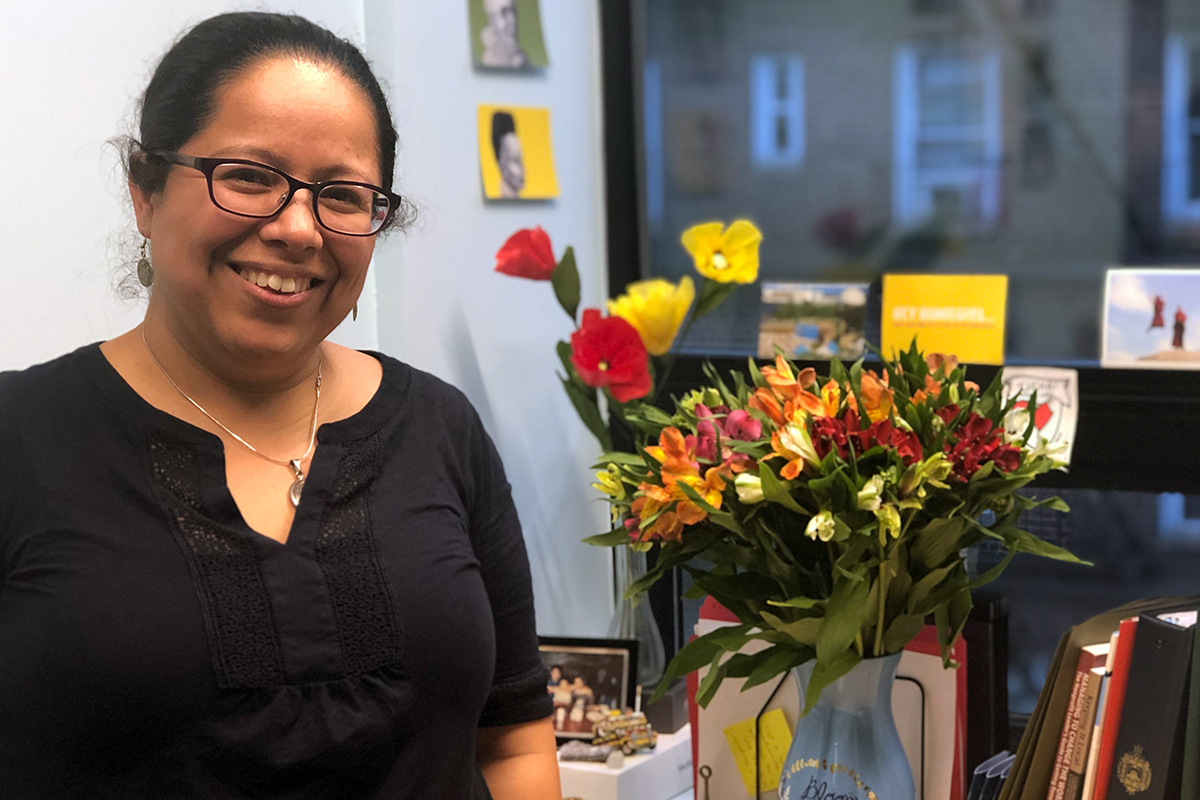 Exeter Alum Maribel Hernández Rivera in her office