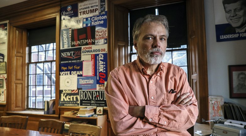 History Instructor Bill Jordan in his Academy Building classroom