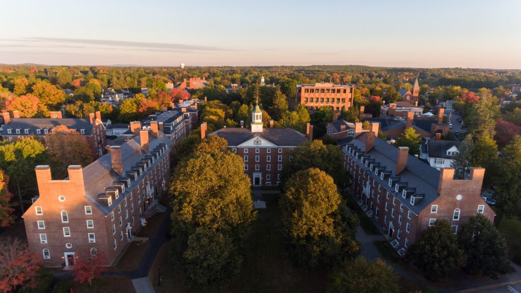 Aerial photo of dorms on Exeter's campus