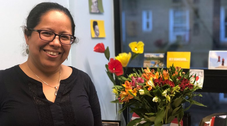 Exeter Alum Maribel Hernández Rivera in her office