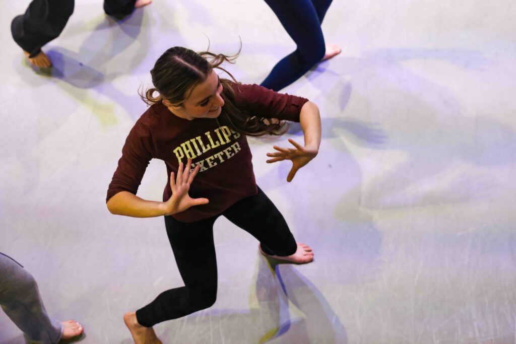 Girl dancing in dance studio.