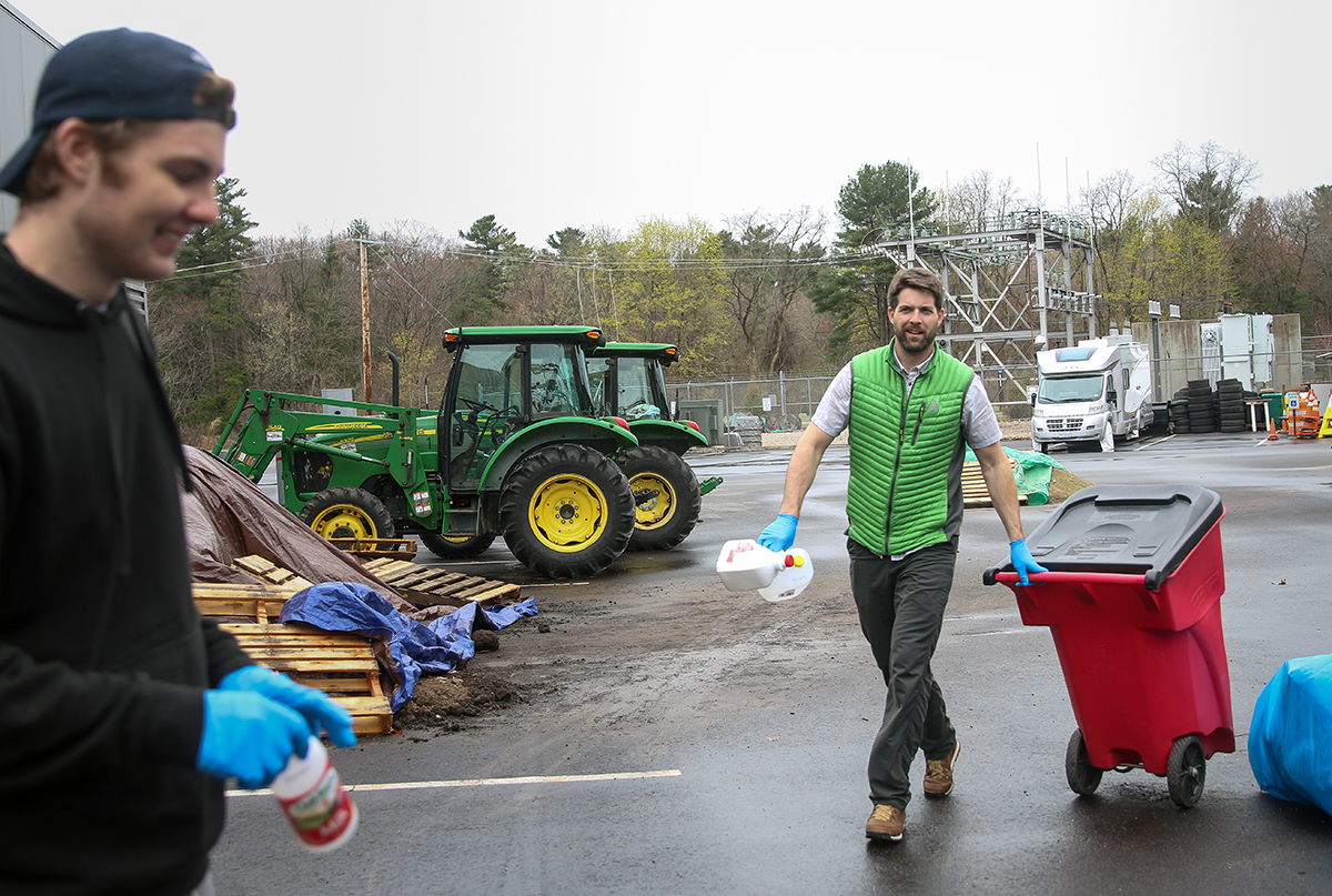 Warren Biggins overseeing the waste audit for Exeter's Climate Action Day