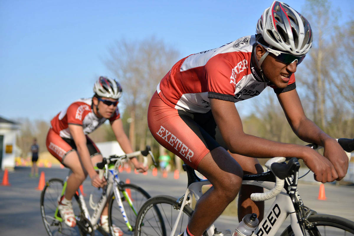 Rohan Pavuluri on his bicycle