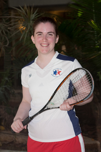 younger Sarah Odell in a squash uniform