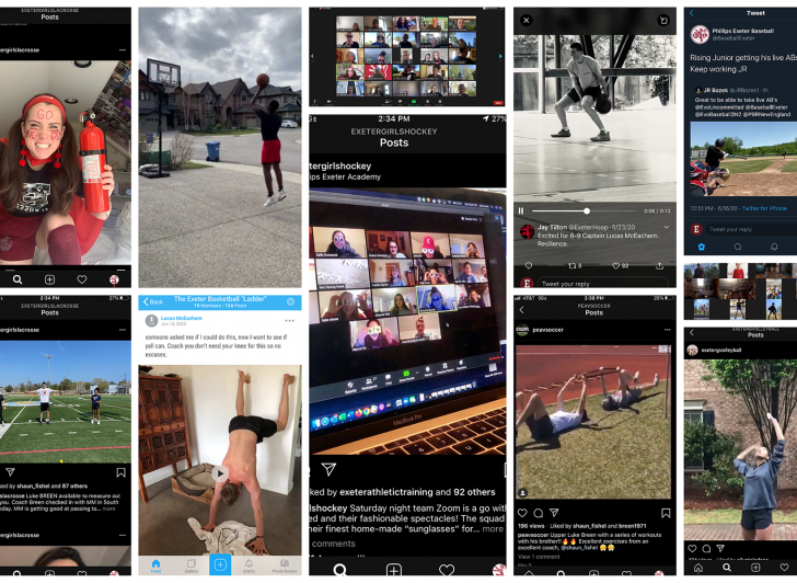 screen grabs from social media relating to sports