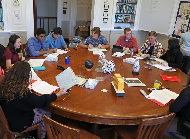 Students in a math class at Phillips Exeter Academy.