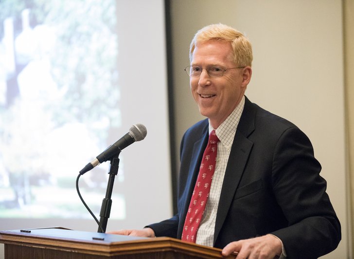 Principal Bill Rawson speaks at Exeter event