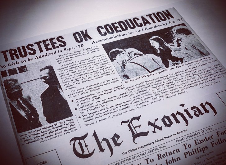 Front page of The Exonian from Feb. 27, 1970.