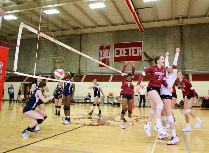 Girls volleyball game at Phillips Exeter Academy.