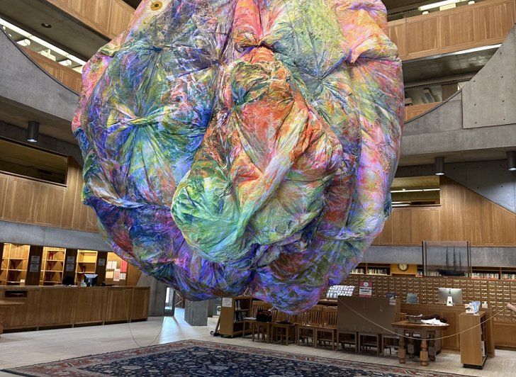 Claire Ashley's "Cosmic Gasp (Face of Boe)" in Rockefeller Hall
