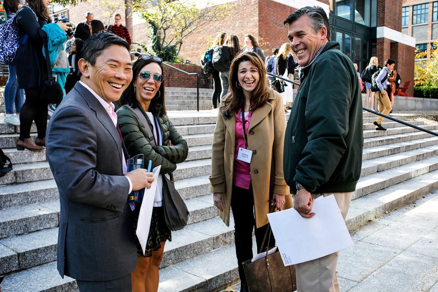 Parents on the Exeter campus during Family Weekend