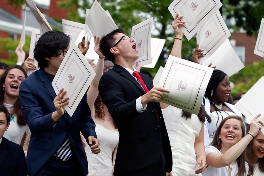 Exeter students at graduation