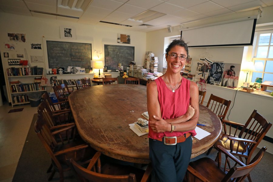 Mercy Carbonell in her classroom at Phillips Exeter Academy.