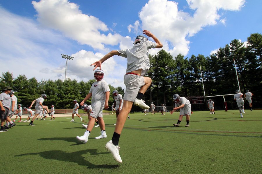 Varsity football hits the field at Phelps Stadium to open preseason.