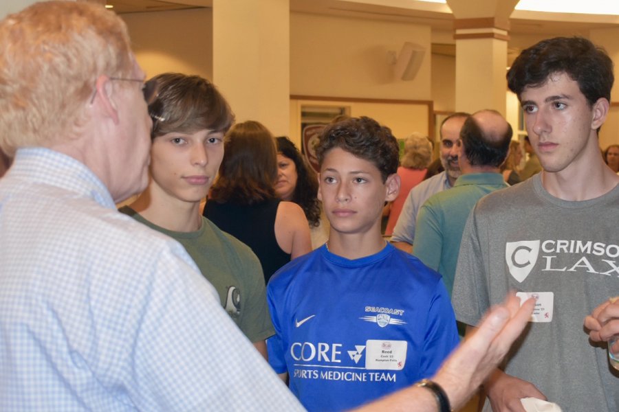 Principal Bill Rawson with Phillips Exeter Academy students.