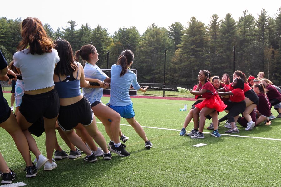 Residents of Wheelwright Hall engage in an epic battle of tug of war during Academy Life Day.