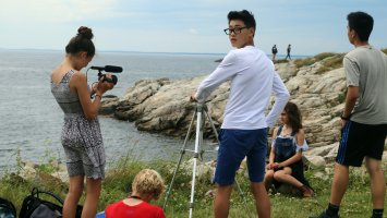 Exeter Summer filmmaking students on Star Island