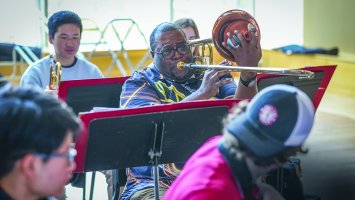 Ronnell Johnson plays with Exeter Jazz Ensemble