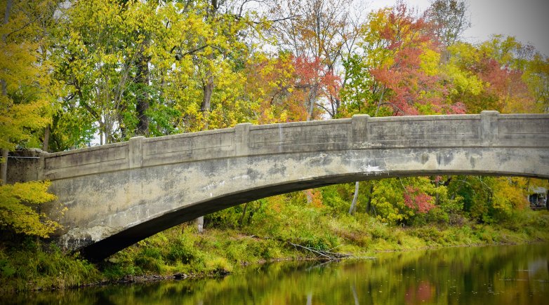 bridge on a fall day