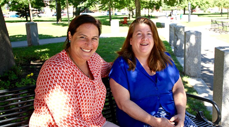 dining services manager Heidi Dumont and director of dining services Melinda Leonard at Exeter