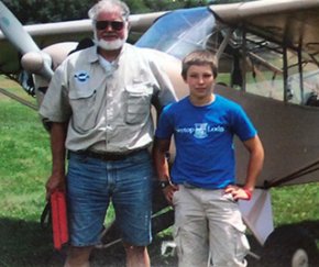 Exeter student Peter Chinburg with flying instructor.