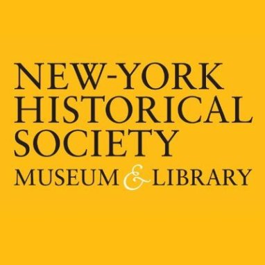 Logo for New York Historical Society on yellow background