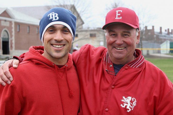 Bill Dennehy with former player and current MLB outfielder Sam Fuld.