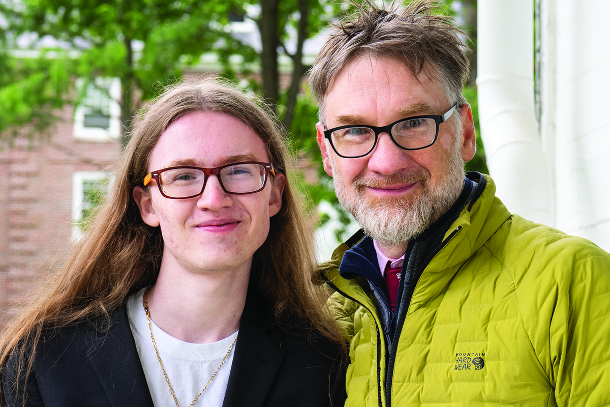 Greg Brown and his son