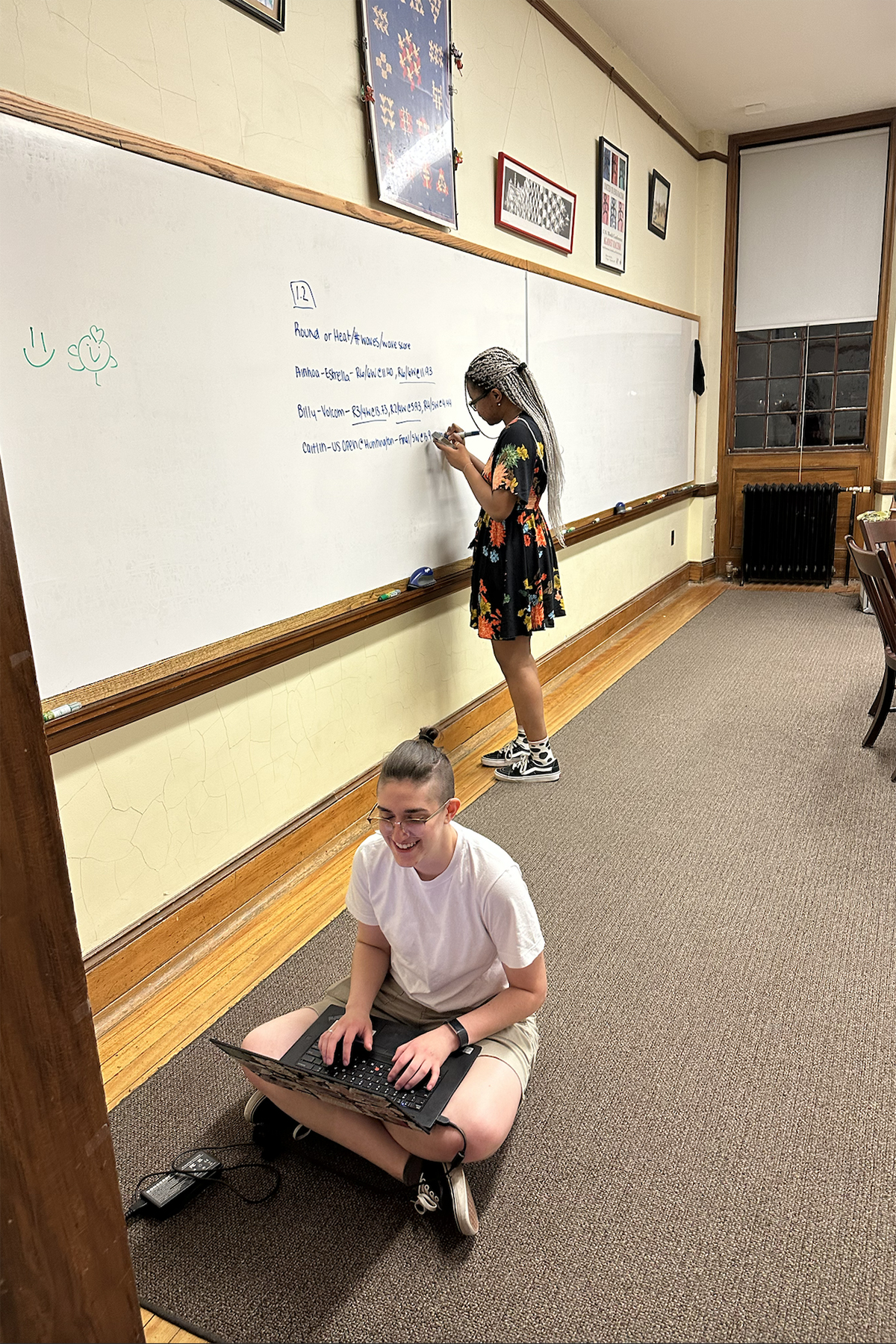 Students work on a puzzle hunt